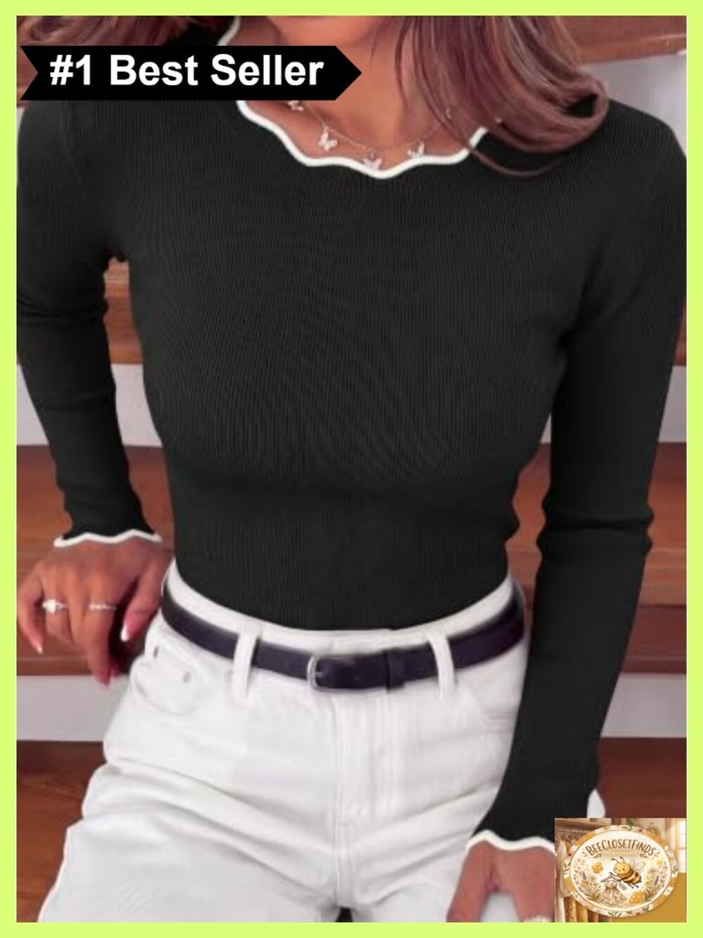 PRETTYGARDEN Ribbed Knit Long Sleeve Pullover Sweater - Picture 5 of 6